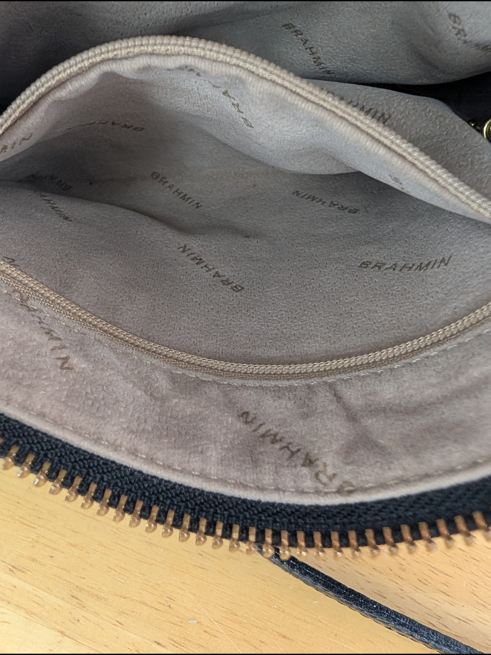 Brahmin Mimosa Manhattan Black Croc-Embossed Leather Crossbody Bag Tassel Detail - Picture 13 of 16